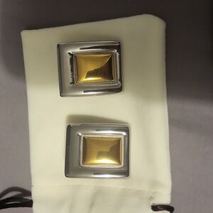 Vintage rectangle framed earrings